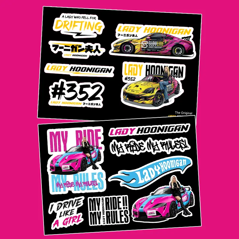 nálepky lady hoonigan merch