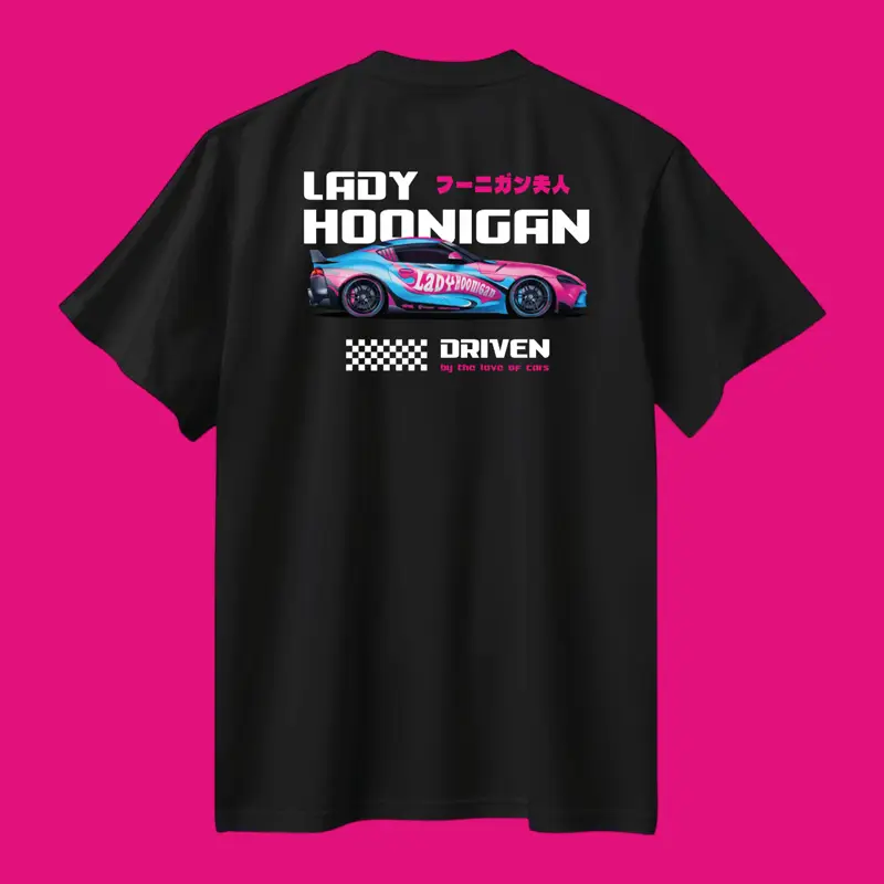 tričko toyota supra lady hoonigan merch
